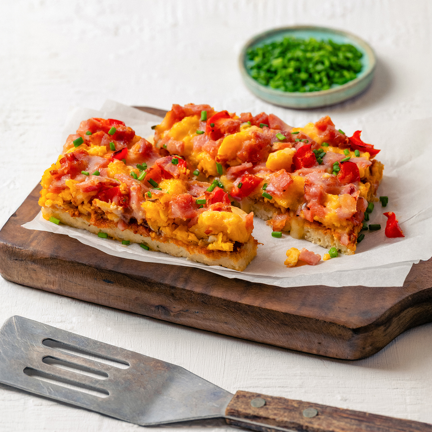 Eggs & Bacon Pizza Slice